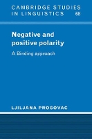 Book Cover for Negative and Positive Polarity by Ljiliana Progovac