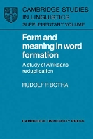 Book Cover for Form and Meaning in Word Formation by Rudolf P Botha