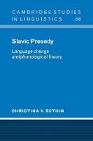 Book Cover for Slavic Prosody by Christina Y State University of New York Bethin