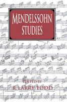 Book Cover for Mendelssohn Studies by R Larry Todd