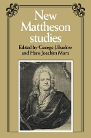 Book Cover for New Mattheson Studies by George J. Buelow