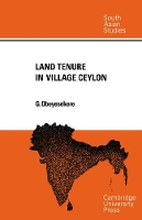 Book Cover for Land Tenure in Village Ceylon by Gananath Obeyesekere