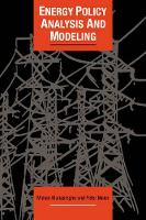 Book Cover for Energy Policy Analysis and Modelling by Mohan Munasinghe, Peter Meier