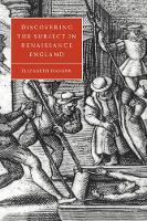 Book Cover for Discovering the Subject in Renaissance England by Elizabeth Queens University, Ontario Hanson