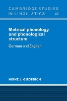 Book Cover for Metrical Phonology and Phonological Structure by Heinz J Giegerich