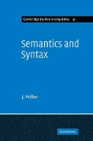 Book Cover for Semantics and Syntax by J Miller