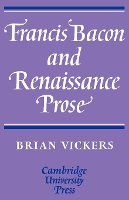 Book Cover for Francis Bacon and Renaissance Prose by Brian Vickers