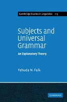 Book Cover for Subjects and Universal Grammar by Yehuda N Hebrew University of Jerusalem Falk