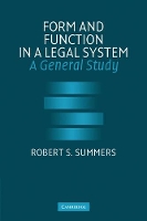 Book Cover for Form and Function in a Legal System by Robert S. (Cornell University, New York) Summers