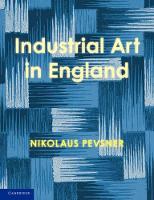 Book Cover for An Enquiry into Industrial Art in England by Nikolaus Pevsner