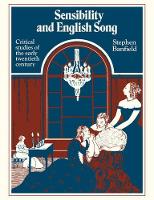 Book Cover for Sensibility and English Song by Stephen Banfield