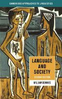 Book Cover for Language and Society by William University of East Anglia Downes