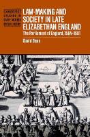 Book Cover for Law-Making and Society in Late Elizabethan England by David Carleton University, Ottawa Dean