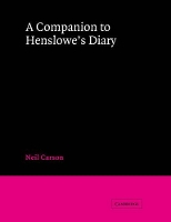 Book Cover for A Companion to Henslowe's Diary by Neil Carson