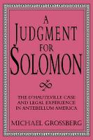 Book Cover for A Judgment for Solomon by Michael (Indiana University) Grossberg