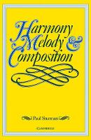 Book Cover for Harmony, Melody and Composition by Paul Sturman