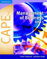 Book Cover for Management of Business for CAPE® Unit 1 by Peter Stimpson, Kathleen Singh