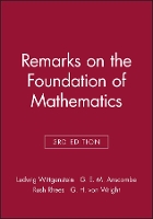 Book Cover for Remarks on the Foundation of Mathematics by Ludwig (Philosopher) Wittgenstein