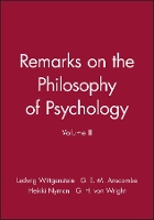 Book Cover for Remarks on the Philosophy of Psychology, Volume II by Ludwig (Philosopher) Wittgenstein