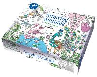 Book Cover for Colour Your Own Amazing Animals Book + Puzzle by 