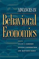 Book Cover for Advances in Behavioral Economics by Colin F. Camerer