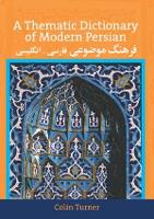 Book Cover for A Thematic Dictionary of Modern Persian by Colin Turner