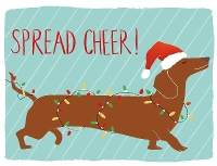 Book Cover for Dachshund Spread Cheer Holiday Embellished Notecards by Claudia Pearson