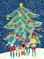 Book Cover for Christmas Carolers Large Embellished Holiday Notecards by Louise Cunningham