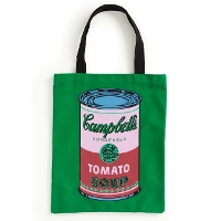 Book Cover for Warhol Soup Can Canvas Tote Bag - Green by Galison