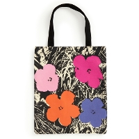 Book Cover for Warhol Flowers Canvas Tote Bag - Pink by Galison