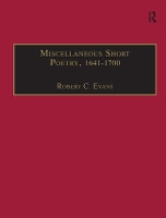 Book Cover for Miscellaneous Short Poetry, 1641–1700 by Robert C. Evans