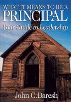 Book Cover for What It Means to Be a Principal by John C. Daresh