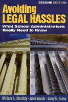 Book Cover for Avoiding Legal Hassles by William A. Streshly, John Walsh, Larry E. Frase