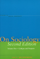 Book Cover for On Sociology Second Edition Volume One by John H. Goldthorpe