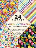 Book Cover for Rainbow Watercolors Gift Wrapping Paper - 24 sheets by Tuttle Studio