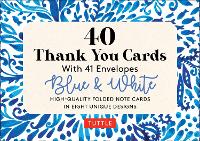 Book Cover for Blue & White, 40 Thank You Cards with Envelopes by Tuttle Studio
