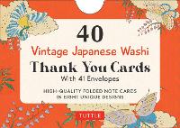 Book Cover for 40 Thank You Cards in Vintage Japanese Washi Designs by Tuttle Studio
