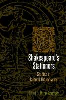 Book Cover for Shakespeare's Stationers by Marta Straznicky