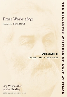 Book Cover for Prose Works 1892: Volume II by Walt Whitman