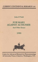 Book Cover for For Marx Against Althusser by John O'Neill