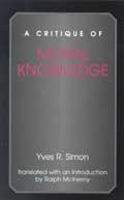 Book Cover for A Critique of Moral Knowledge by Yves R. Simon