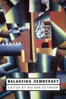 Book Cover for Balancing Democracy by Roland Axtmann