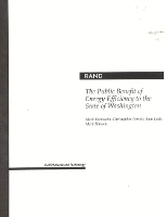 Book Cover for The Public Benefit of Energy Efficiency to the State of Washington by Mark Bernstein, Chris Pernin, Sam Loeb, Mark Hanson