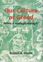 Book Cover for Our Culture of Greed by Robert Hinde