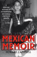 Book Cover for Mexican Memoir by Howard Campbell