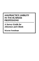 Book Cover for Malpractice Liability in the Business Professions by Warren Freedman