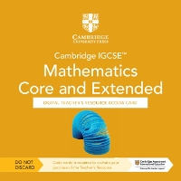 Book Cover for Cambridge IGCSE™ Mathematics Core and Extended Digital Teacher's Resource - Individual User Licence Access Card (5 Years' Access) by Dicky Susanto