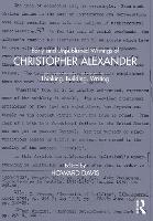 Book Cover for Early and Unpublished Writings of Christopher Alexander by Howard Davis