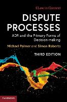 Book Cover for Dispute Processes by Michael (School of Oriental and African Studies, University of London) Palmer, Simon (London School of Economics and P Roberts