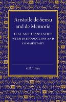 Book Cover for De sensu and De memoria by Aristotle